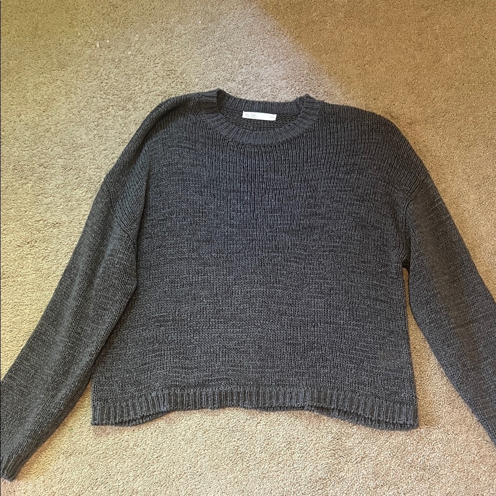 OAK + FORT Charcoal Crew Neck Sweater